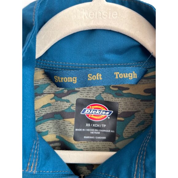 Dickies Jacket Women's Size XS Turquoise Lightweight Zip Up Mock Neck Pockets - Picture 6 of 11